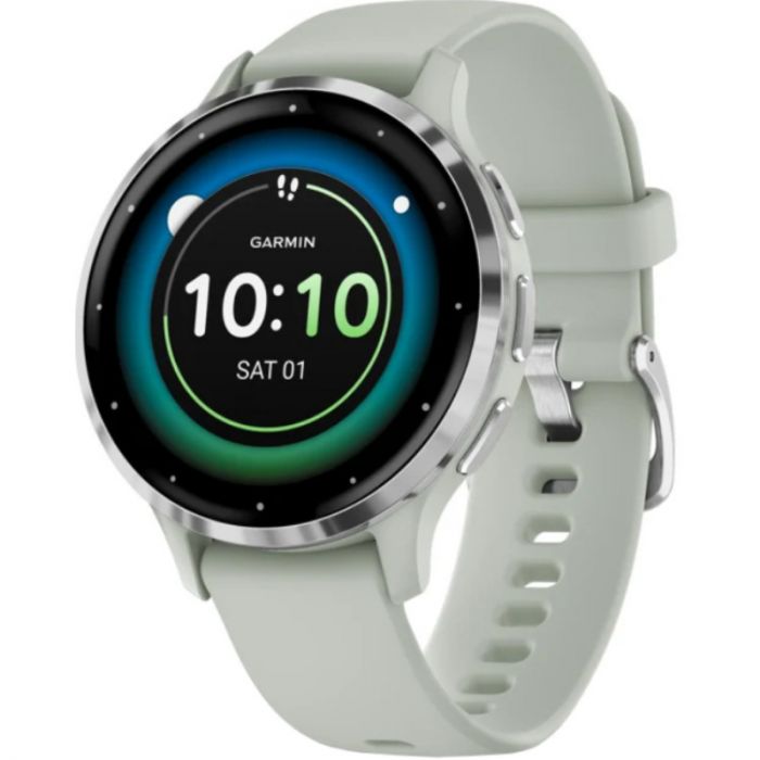 Смарт-годинник Garmin Venu 3s Silver Stainless Steel Bezel with Sage Gray Case and Silicone Band (010-02785-51)