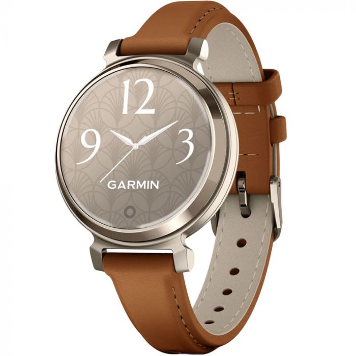 Смарт-годинник Garmin Lily 2 Cream Gold with Tan Leather Band (010-02839-60)