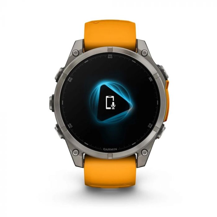 Смарт-годинник Garmin Fenix 8 47mm AMOLED Sapphire Graphite DLC Titanium with Spark Orange Silicone (010-02904-19)