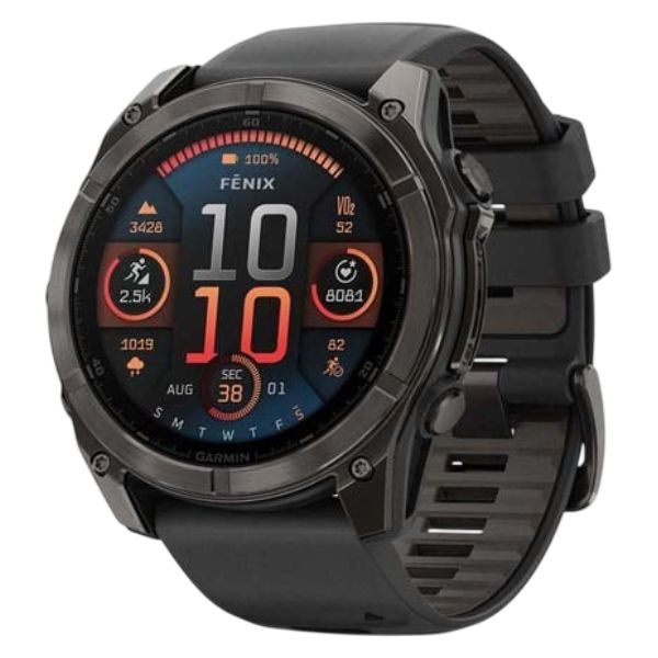Смарт-годинник Garmin Fenix 8 51mm AMOLED Sapphire Carbon Gray DLC Titanium with Black Silicone (010-02905-63)