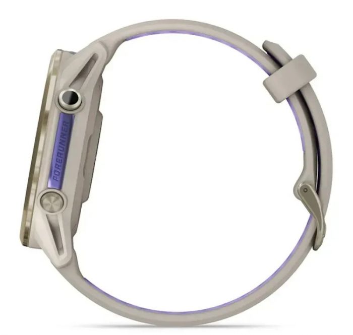 Смарт-годинник Garmin Forerunner 970 French Gray Soft Gold Titanium with French Gray/Translucent Indigo Silicone with Soft Gold Buckle (010-02969-62)