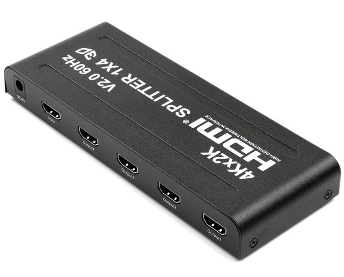 Сплітер PowerPlant (CA912483) HDMI - 4xHDMI, чорний