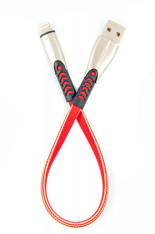 Кабель Dengos USB - Lightning (M/M) 0.25 м Red (PLS-L-SHRT-PLSK-RED)
