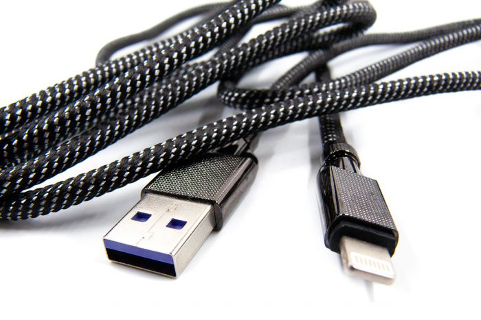 Кабель Dengos USB - Lightning (M/M) 4A 1 м Black (NTK-L-KPR-USB3-BLACK)