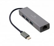 USB-хаб Cablexpert USB Type-C Grey 3-в-1 (A-CMU3-LAN-01)