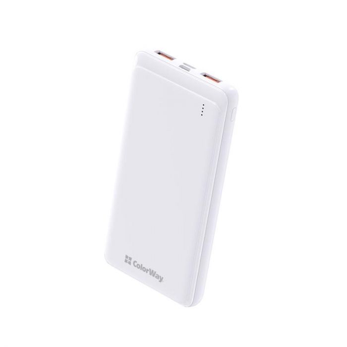 Універсальна мобільна батарея ColorWay Slim 10000mAh White (CW-PB100LPF2WT)