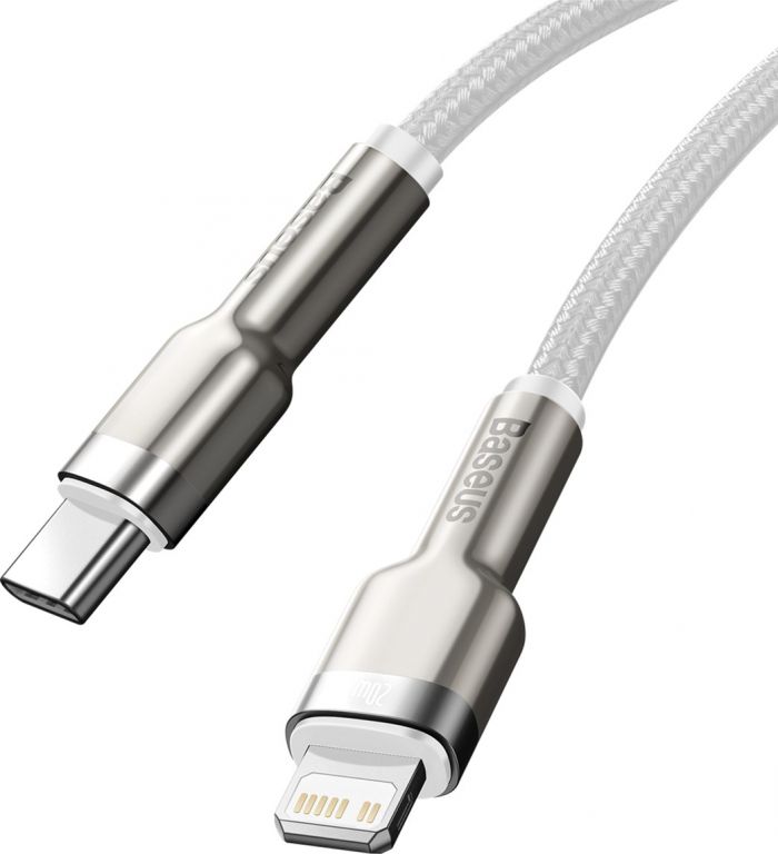 Кабель Baseus Cafule Metal USB-C - Lightning (M/M), 1 м White (6953156202078)