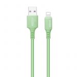 Кабель ColorWay USB - Lightning (M/M), soft silicone, 2.4 А, 1 м, Green (CW-CBUL042-GR)