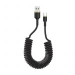 Кабель ColorWay USB - USB Type-C (M/M), Spiral, 2.4 А, 1 м, Black (CW-CBUC051-BK)