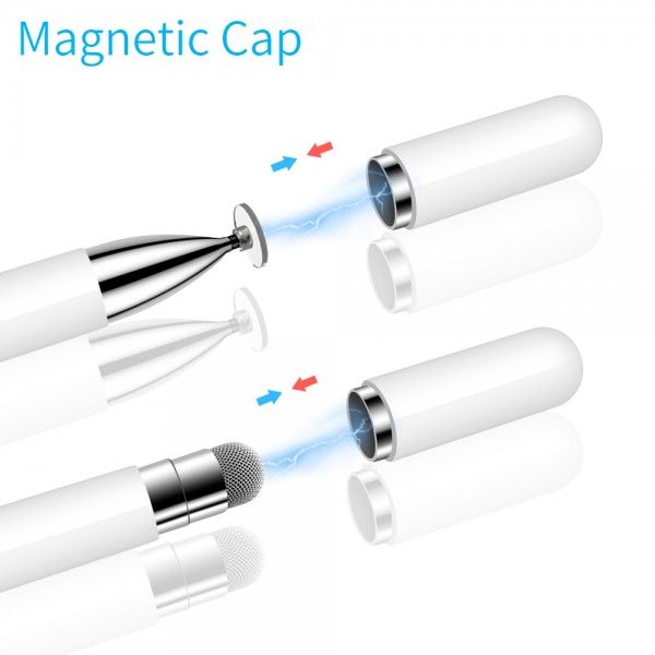 Стілус універсальний Goojodoq 2 в 1 Capacitive Drawing Point Ball White (1005001792837306W)