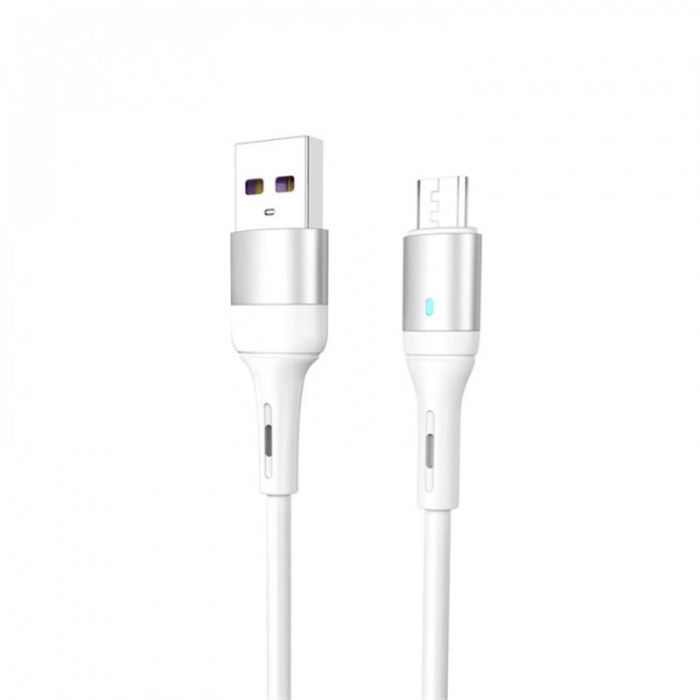 Кабель SkyDolphin S06V LED Smart Power USB - microUSB (M/M) 1 м, White (USB-000558)