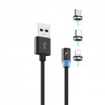 Кабель SkyDolphin S59KIT Magnetic USB - Lightning + microUSB + Type-C (M/M) 1 м, Black (SDUSB-000547)