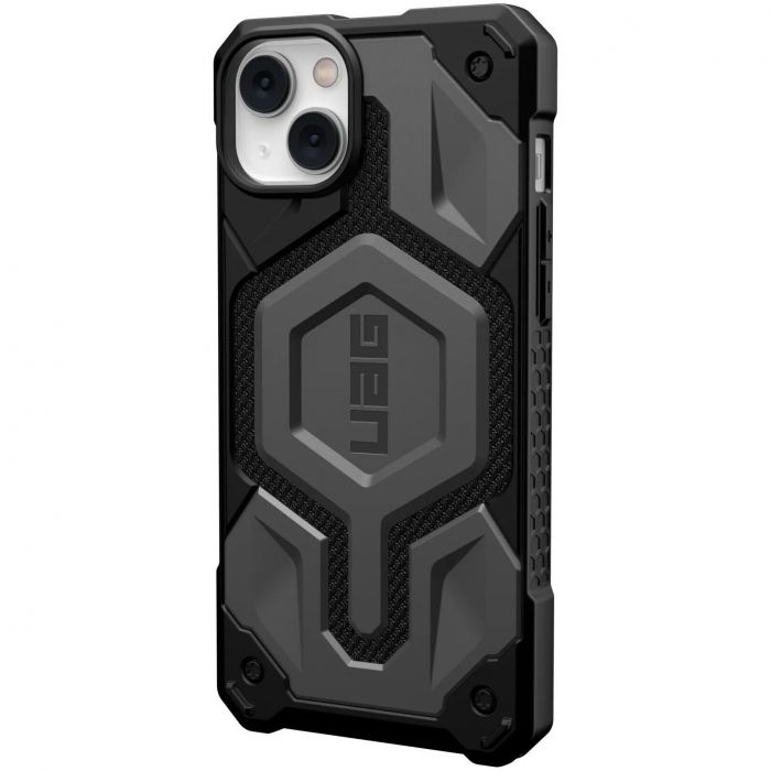 Чохол-накладка Urban Armor Gear Monarch Pro with MagSafe для Apple iPhone 14 Plus/15 Plus Kevlar Silver (114029113933)