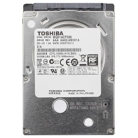 Накопичувач HDD 2.5" SATA  500GB Toshiba 7200rpm 16MB (MQ01ACF050)