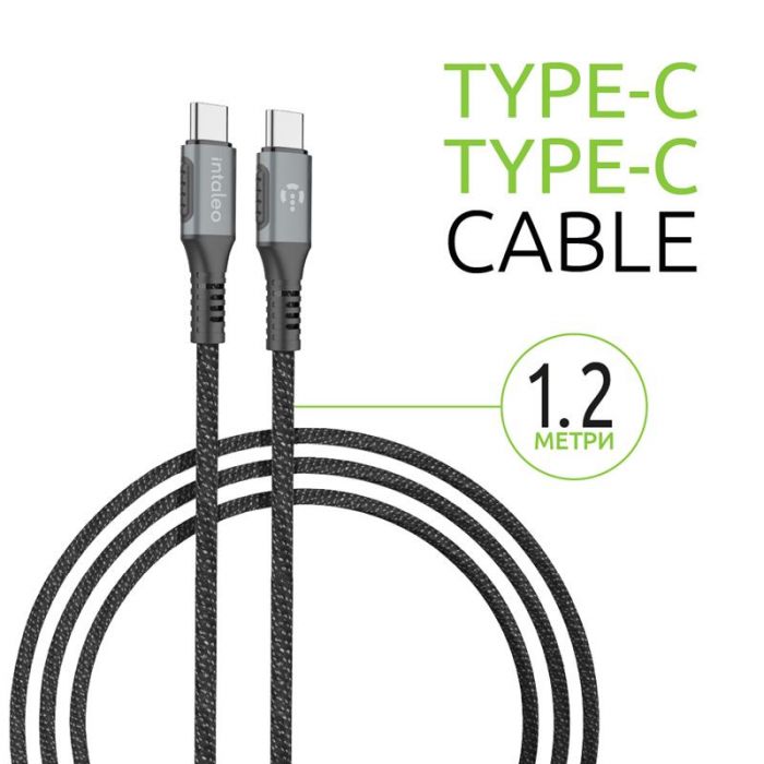 Кабель Intaleo CBGPD60WTT1 USB Type-C-USB Type-C (M/M) 1.2 м Grey (1283126518096)