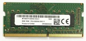Модуль пам`ятi SO-DIMM 8GB/3200 DDR4 Micron (MTA8ATF1G64HZ-3G2R1)