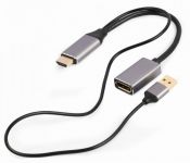 Адаптер Cablexpert HDMI - DisplayPort (M/F), 0.1 м, Black/Grey (A-HDMIM-DPF-02)