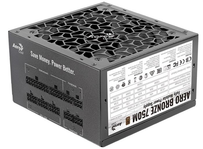 Блок живлення AeroCool Aero Bronze 750M Fully Modular (ACPB-AR75AEC.1M) 750W