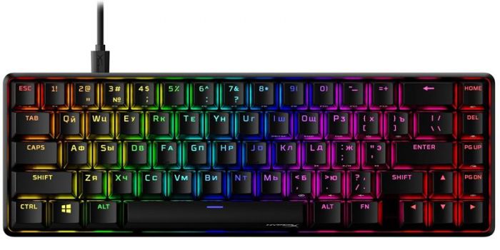 Клавіатура HyperX Alloy Origins 65 Red RGB ENG/RU Black (4P5D6AX) 