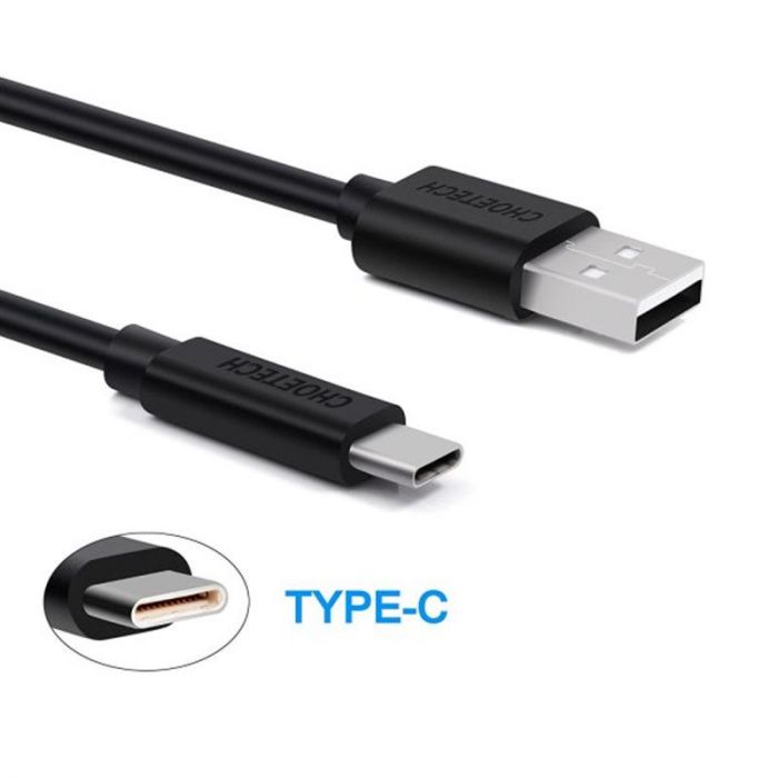 Кабель Choetech USB - USB Type-C (M/M), 1 м, Black (AC0002)