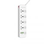 Фільтр живлення ProLogix Premium (PR-SC4408W) 4 розетки, 4 USB, 2 м, з вимикачами, білий