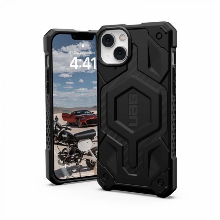 Чохол-накладка Urban Armor Gear Monarch Pro Magsafe для Apple iPhone 14 Plus/15 Plus Carbon Fiber (114029114242)