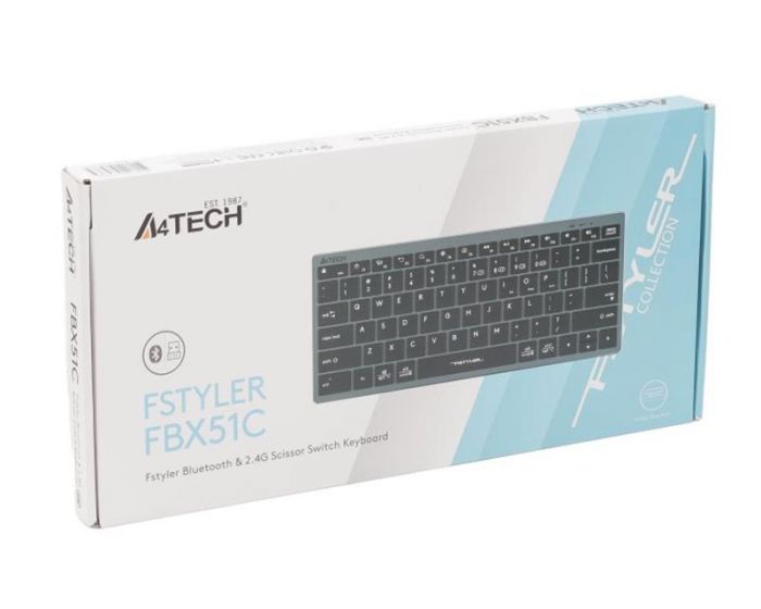 Клавіатура бездротова A4Tech Fstyler FBX51C Grey
