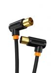 Кабель Cabletime Телевізійний, 3m, Г-подібний 90 градусів Male to Female, 75OHM, Black (CF34N)