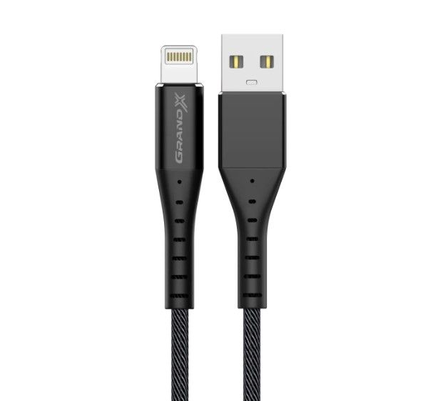 Кабель Grand-X USB-Lightning, 1.2м Black (FL-12B)