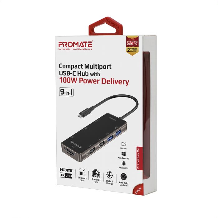 USB-хаб Promate PrimeHub USB Type-С 7-в-1 (primehub-go.grey)