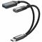 Адаптер 3 в 1 Promate OTG Link-C USB Type-C - USB + USB Type-C (M/F), 0.16 м, Black (otglink-c.black)