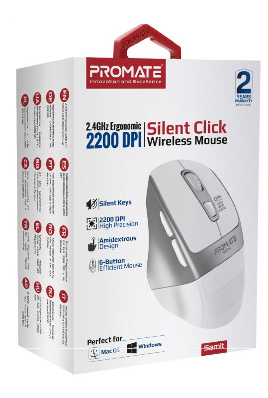 Миша бездротова Promate Samit White