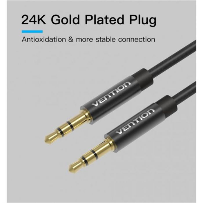 Кабель Vention 3.5 мм - 3.5 мм (M/M), 1 м, Black (BAGBF)