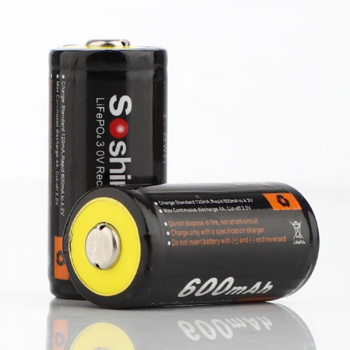 Акумулятор Soshine CR123A/16340 600mAh 1шт