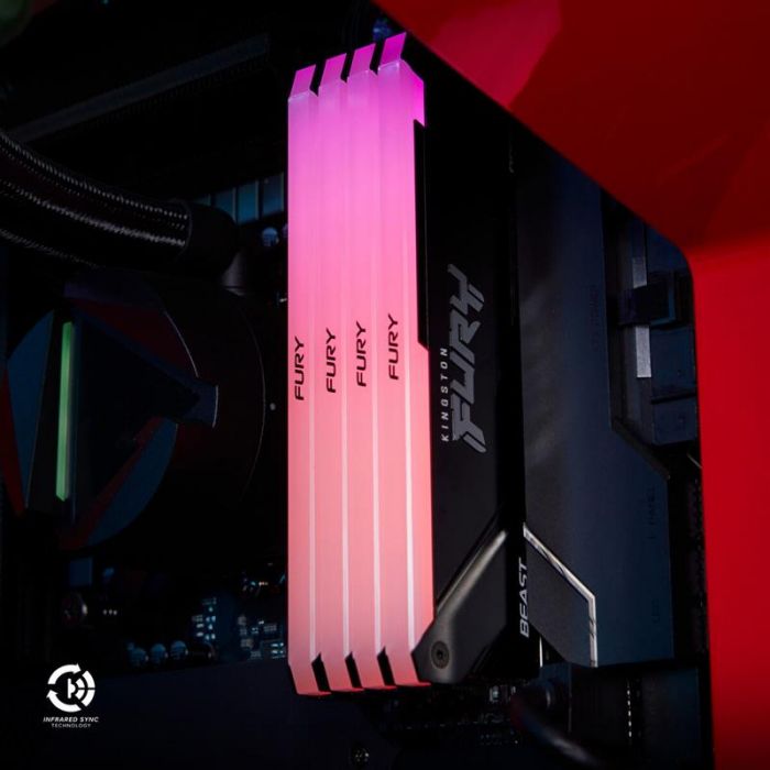 Модуль пам`яті DDR4 2x8GB/3600 Kingston Fury Beast RGB Black (KF436C17BB2AK2/16)