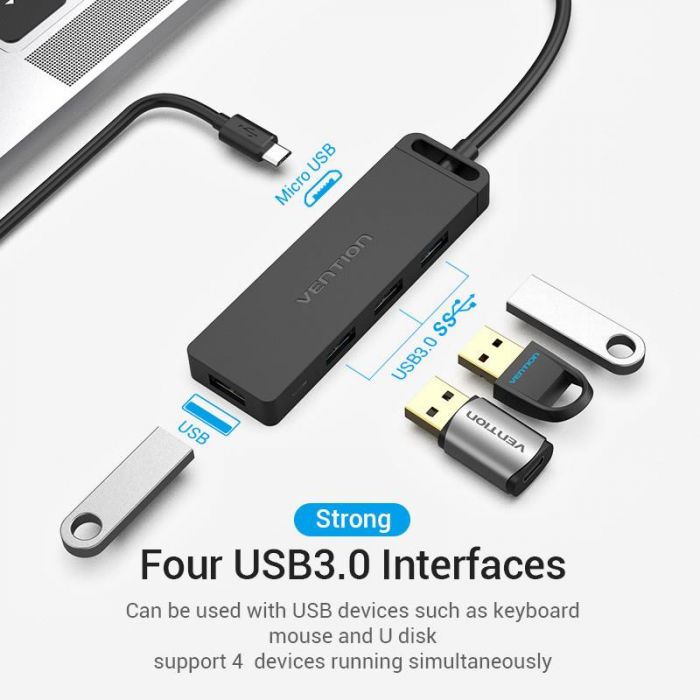 USB-хаб Vention TGKBB 4 ports Black