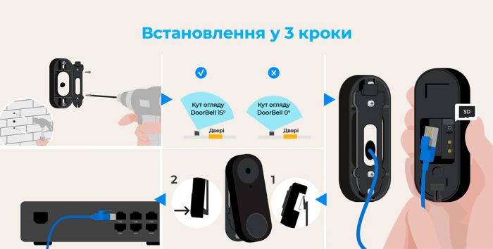 Відеодзвінок Reolink D340W (Video Doorbell Wi-Fi)