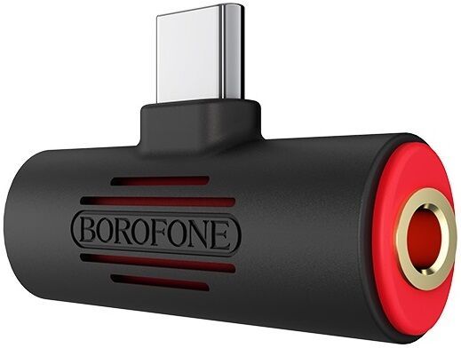 Адаптер Borofone BV8 USB Type-C - USB Type-C + 3.5 мм (M/F+F), чорний (BV8B)