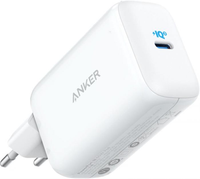 Мережевий зарядний пристрій Anker PowerPort III White, 65W Pod PPS+GaN, USB Type-C (A2712H21)