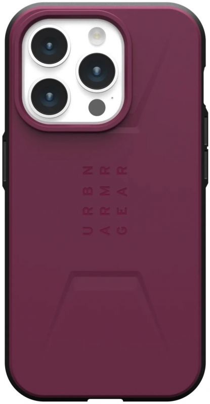 Чохол-накладка Urban Armor Gear Civilian Magsafe для Apple iPhone 15 Pro Max Bordeaux (114295119049)