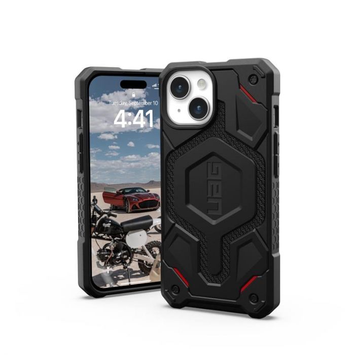 Чохол-накладка Urban Armor Gear Monarch Pro Magsafe для Apple iPhone 15 Kevlar Black (114219113940)