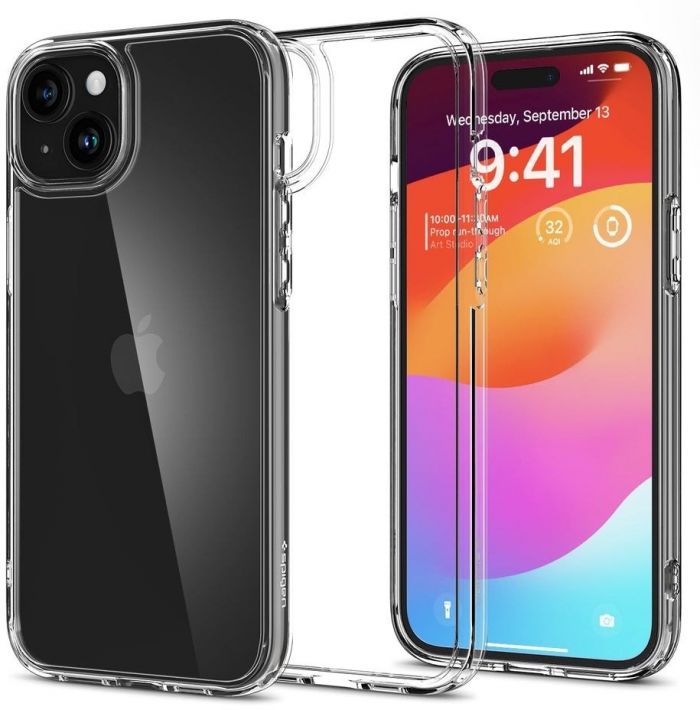 Чохол-накладка Spigen Crystal Hybrid для Apple iPhone 15 Plus Crystal Clear (ACS06459)