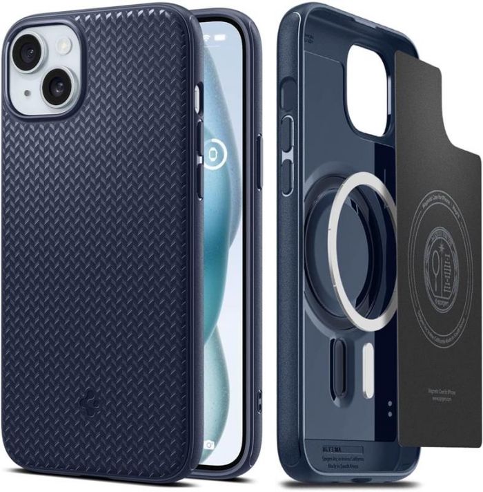 Чохол-накладка Spigen Mag Armor MagFit для Apple iPhone 15 Navy Blue (ACS06816)