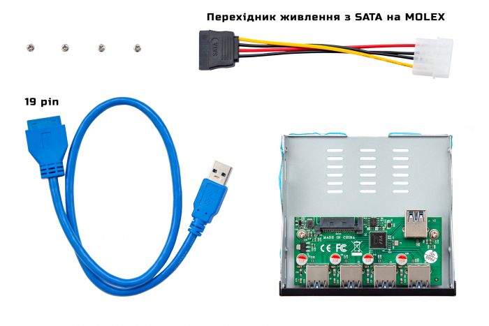 USB-хаб Frime VL820 4-в-1 Black (ECF-FP4xTA.31)