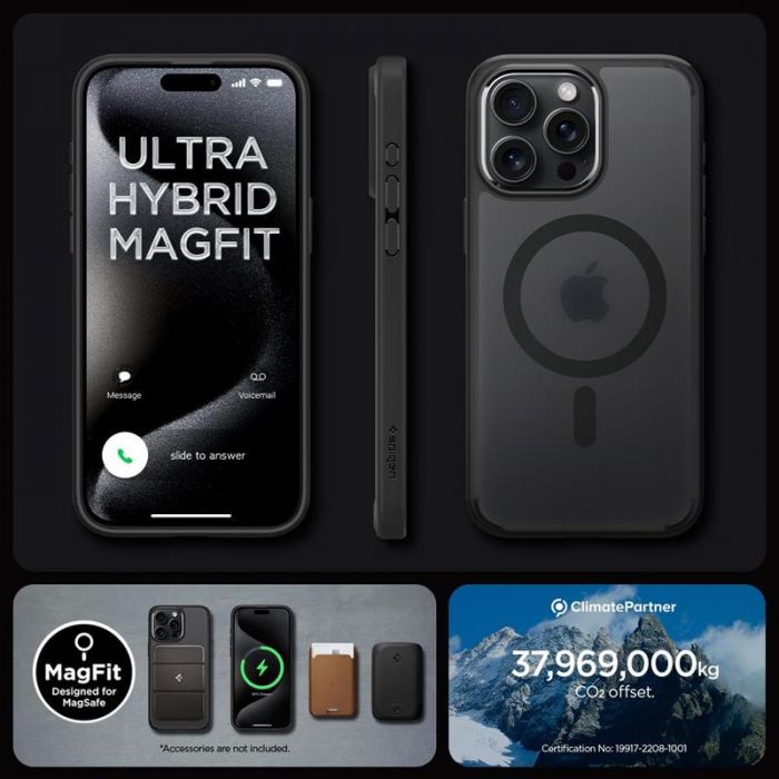 Чохол-накладка Spigen Ultra Hybrid MagFit для Apple iPhone 15 Pro Max Frost Black (ACS06581)