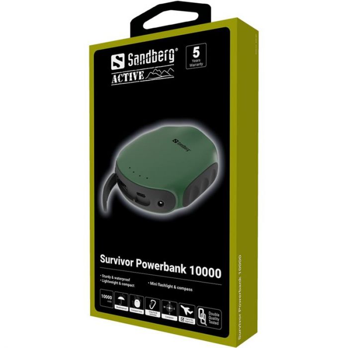 Універсальна мобільна батарея Sandberg Survivor Powerbank 10000mAh Green (420-60)