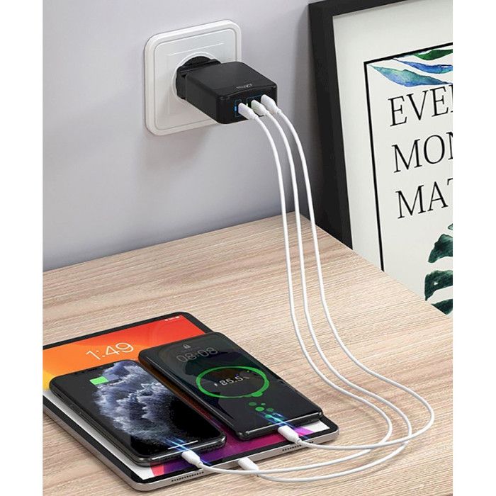 Мережевий зарядний пристрій Media-Tech MT6252 65W Black 