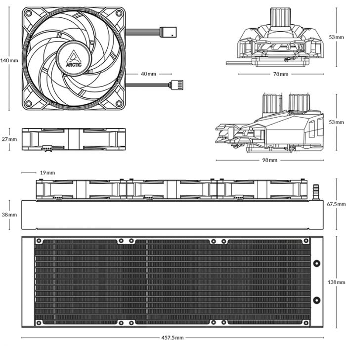 Система водяного охолодження Arctic Liquid Freezer II 420 A-RGB (ACFRE00109A)
