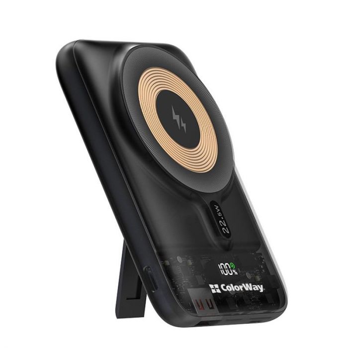 Універсальна мобільна батарея ColorWay 15W MagSafe 10000mAh Black (CW-PB100LPA3BK-WPDD)