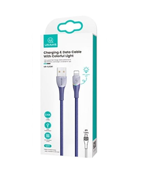 Кабель Usams US-SJ541 USB - Lightning (M/M), 1.2 м, Blue (SJ541USB02)